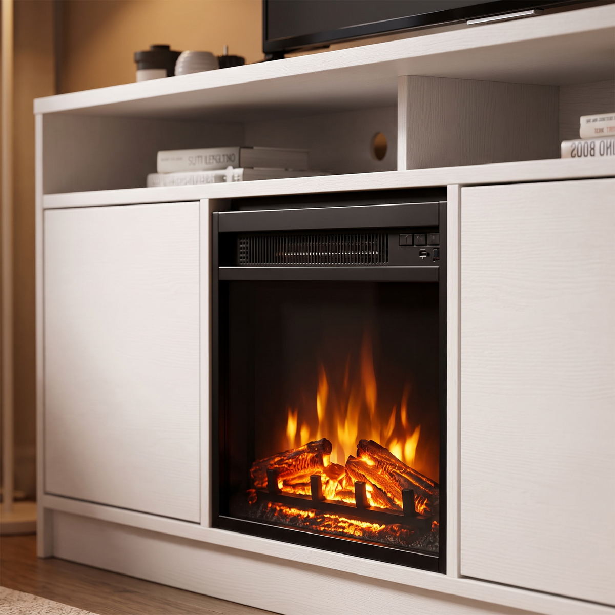 65 Inch Electric Fireplace TV Stand, Modern Media Console Entertainment Center, Storage Cabinets for Living Rooms — product view 6