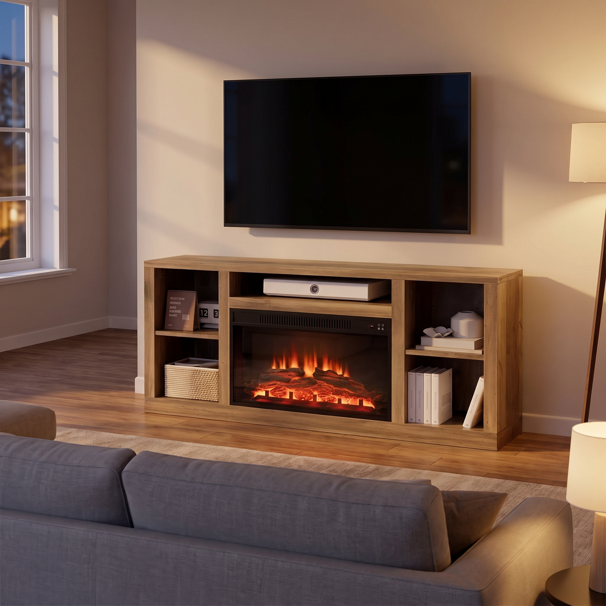 Electric Fireplace TV Stand for TVs up to 65 Inch, Modern Media Console Entertainment Center for Living Rooms and Apartments — product view 5