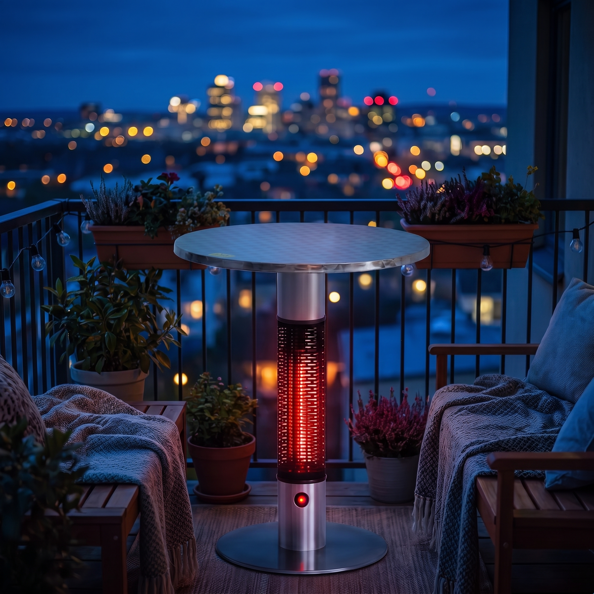 Bistro Table Patio Heater, Infrared Electric Outdoor Heater with Built-In Table Top for Deck & Balcony Entertaining — product view 5