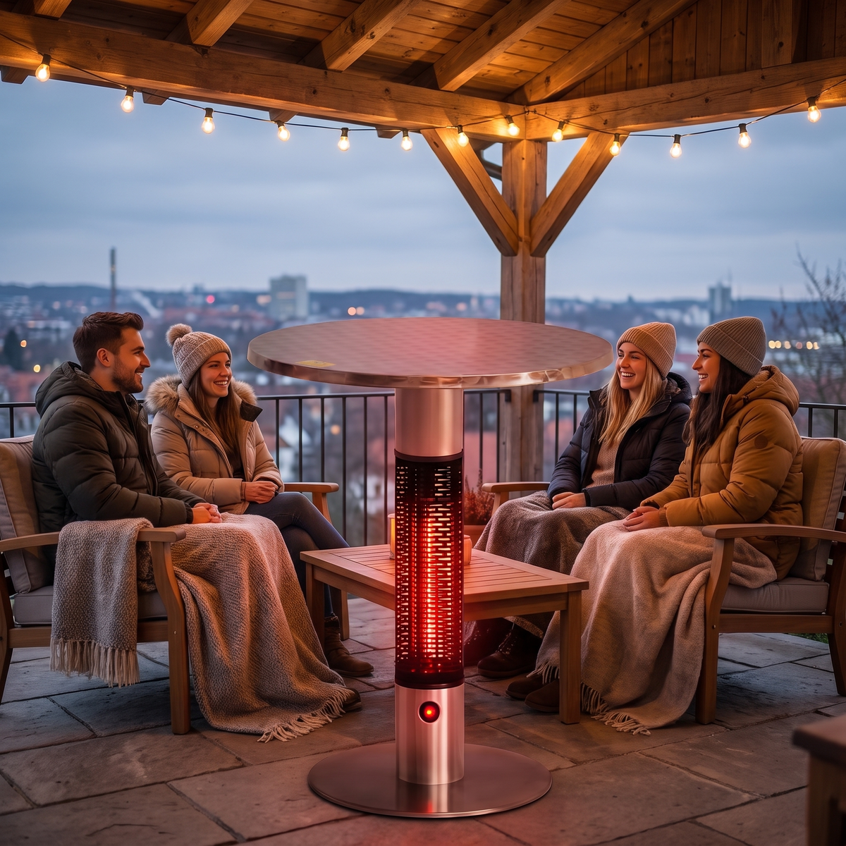 Bistro Table Patio Heater, Infrared Electric Outdoor Heater with Built-In Table Top for Deck & Balcony Entertaining — product view 4