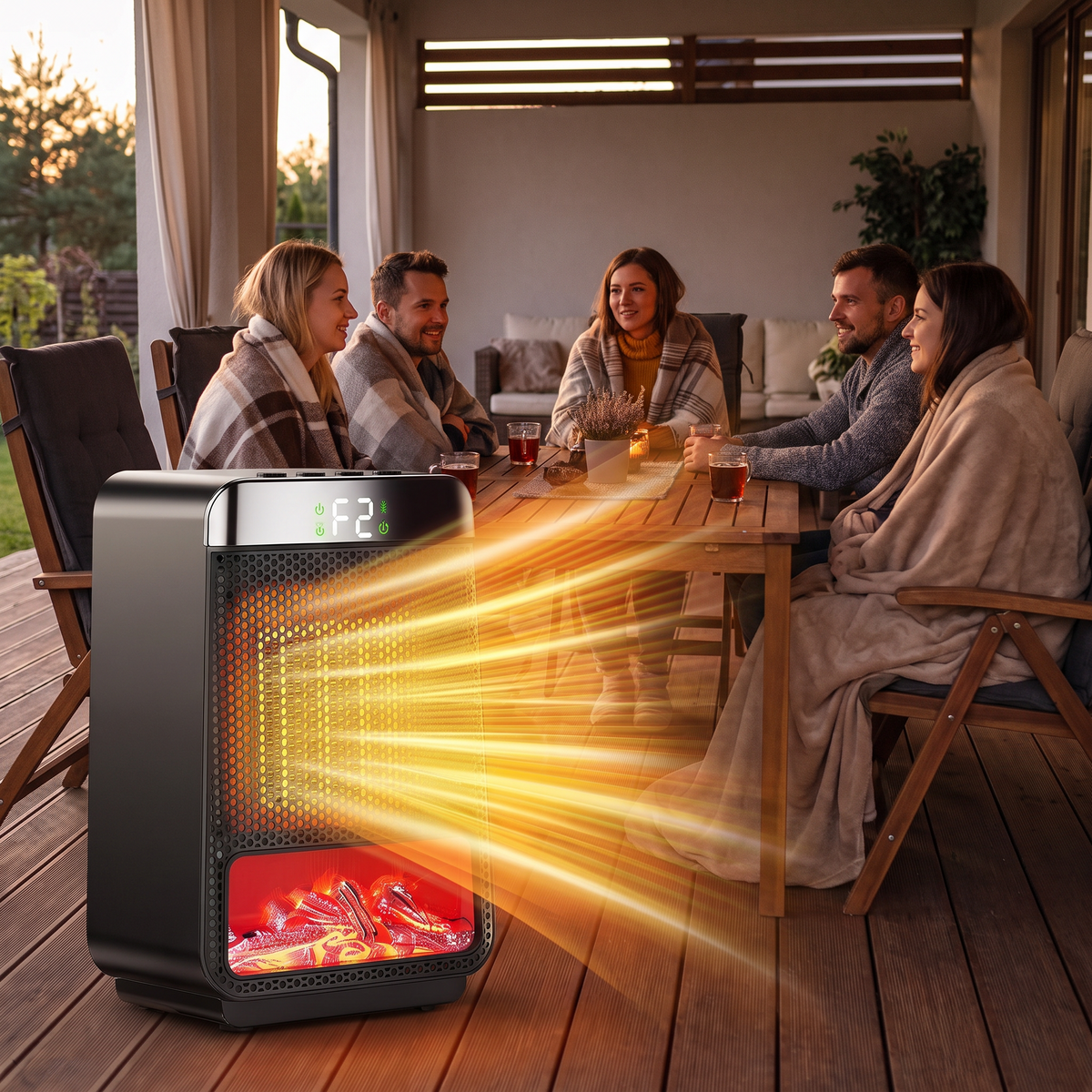 Portable Electric Space Heater, PTC Ceramic Heating, Overheat Protection for Desks, Bedrooms and Home Offices — product view 4