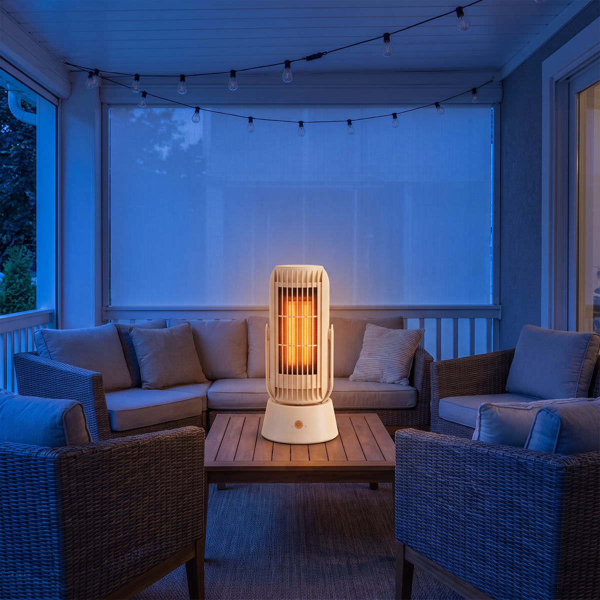 Portable Electric Space Heater, Thermostat, PTC Ceramic Heating, Overheat Protection for Desks, Bedrooms and Home Offices — product view 6