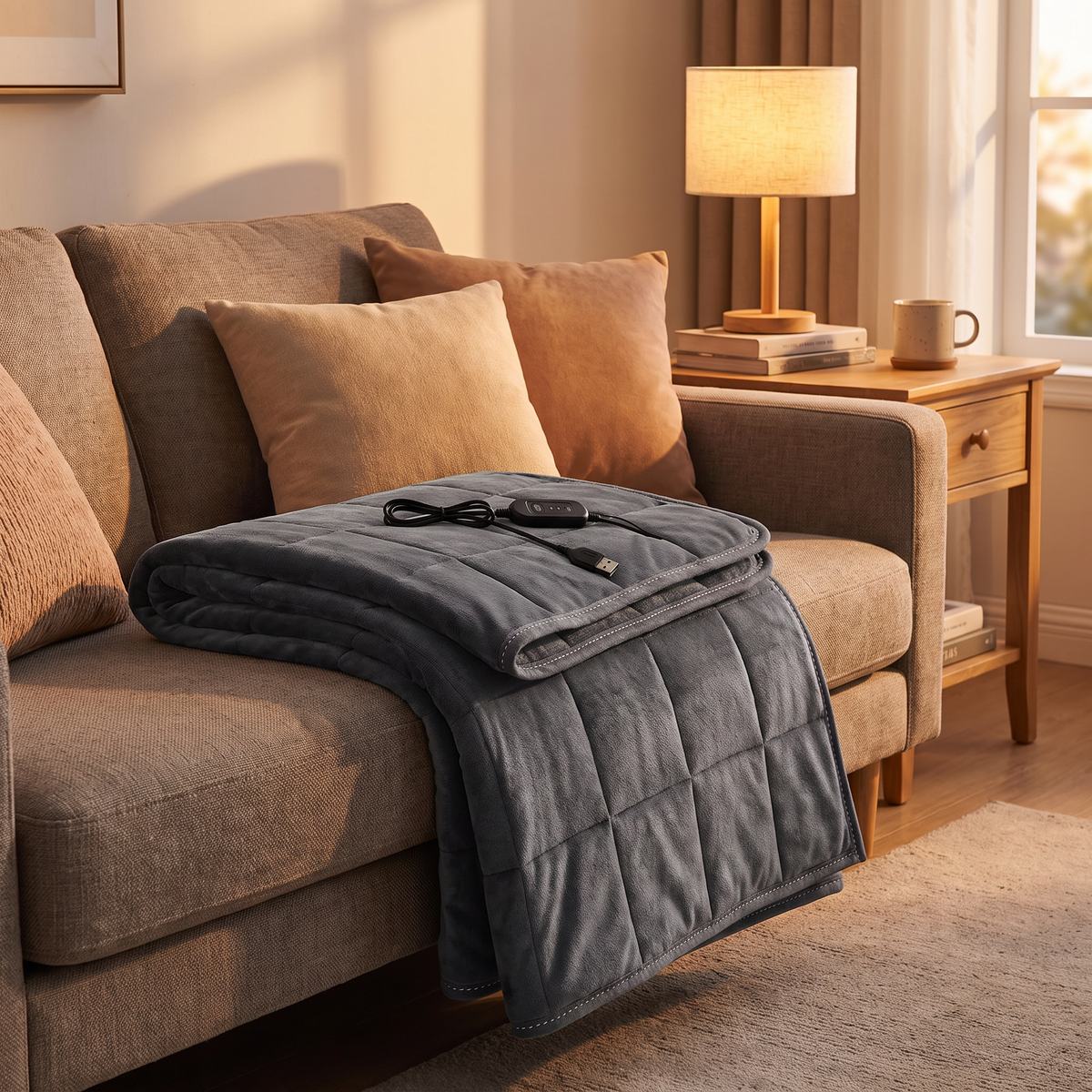 Electric Heated Throw Blanket, Soft Flannel Sherpa, Machine Washable, Auto Shut-Off and Overheat Protection for Sofa and Bed — product view 5