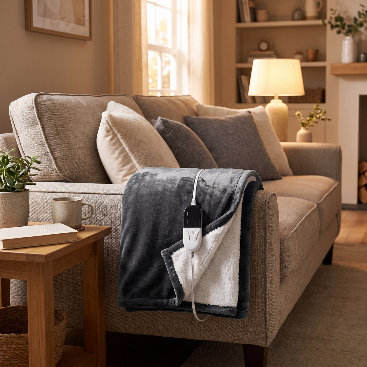 50 x 60 Inch Heated Throw Blanket with 6 Heat Levels & 4-Hour Auto-Off, Cozy Electric Lap Blanket for Couch & Reading Chair — product view 5