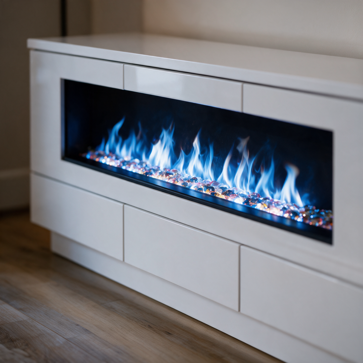 80 Inch Electric Fireplace TV Stand, Modern Media Console Entertainment Center, Adjustable LED Flame for Living Rooms — product view 6