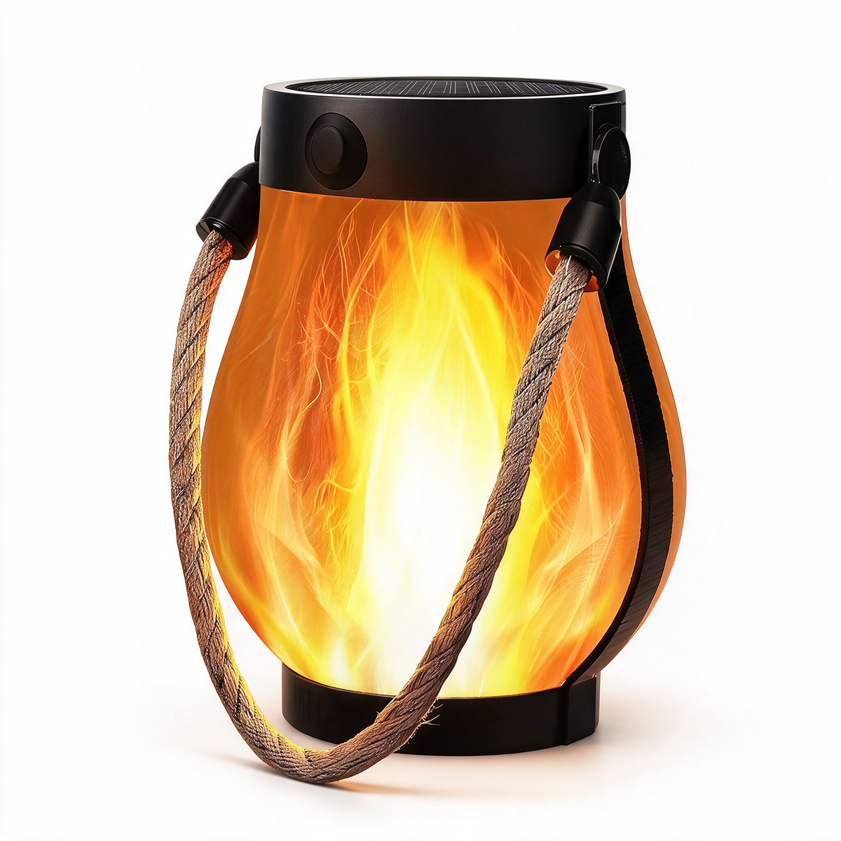 Solar Flickering Flame Lantern with Rope Handle, Solar & USB Rechargeable Hanging Light for Garden, Yard & Holiday Decor — product view 1