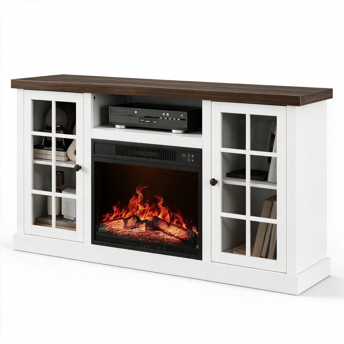 Electric Fireplace TV Stand, Modern Media Console Entertainment Center, Storage Cabinets for Living Rooms — product view 1