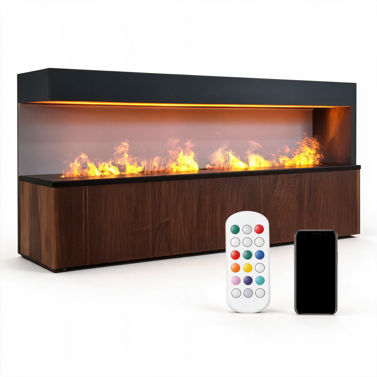 Electric Fireplace Insert for TV Cabinets and Media Walls, Recessed 3D Water Vapor Mist Flames with Smart App Control, Indoor 120V — product view 1