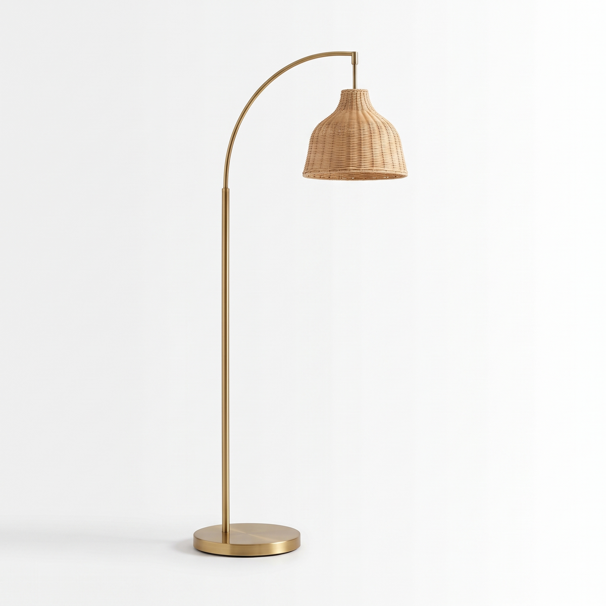 Rattangold Rustic Woven Rattan Arched Floor Lamp — product view 2