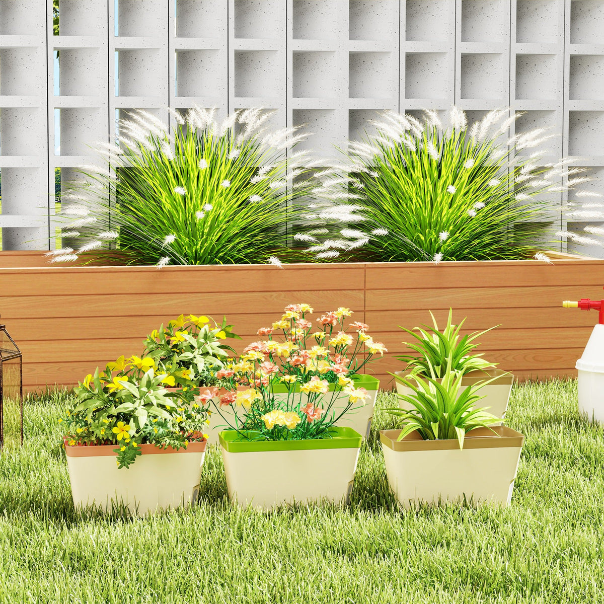 6 Pack 10.5" Self-Watering Planter Boxes with Water Level Indicator — product view 4