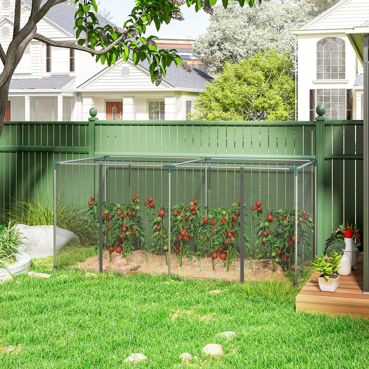 8' x 4' Crop Cage with Zippered Door and Steel Frame, Black — product view 4