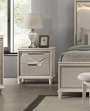 Casa Blanca Hudson Macchiato light brown Wood Finish Fabric Headboard LED Lighting Queen Bedroom Set – Hudson-4PC — product view 4