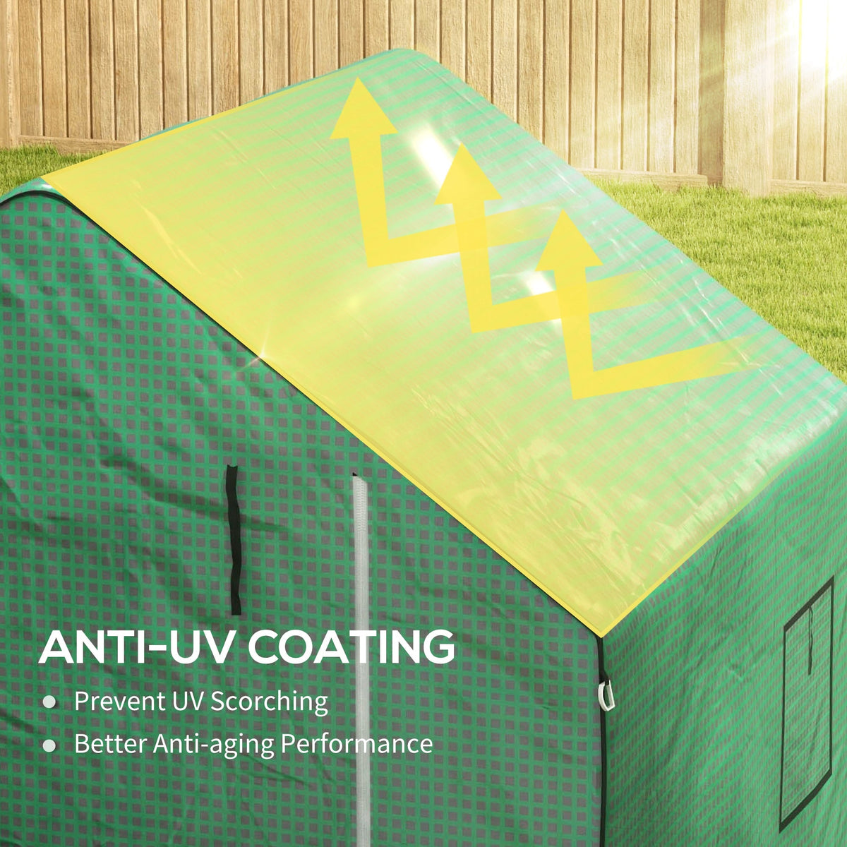 55" x 56.25" x 74.75" Greenhouse Replacement Cover, Green — product view 7