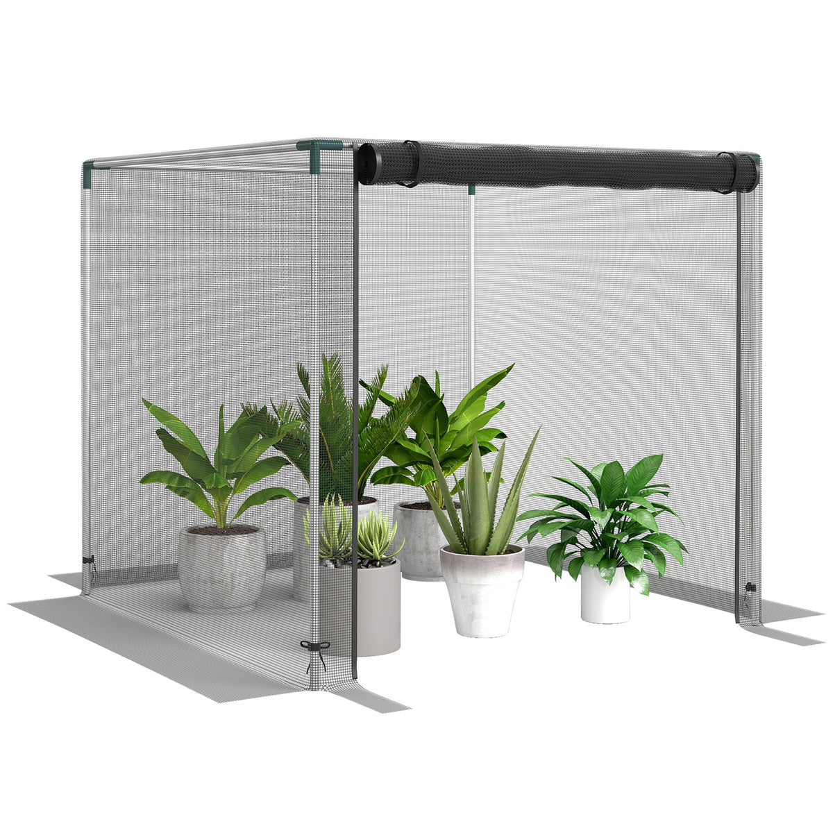 4' x 4' Crop Cage with Zippered Door and Steel Frame, Black — product view 1