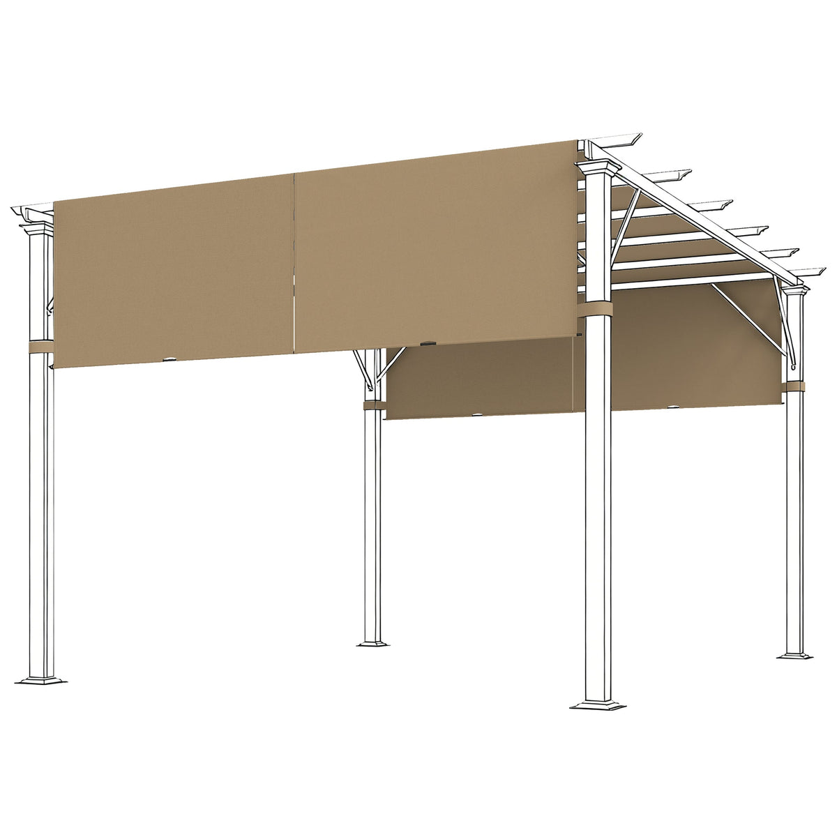 2 Pcs 16 x 4ft Pergola Canopy Replacement Cover for 10 x 10ft Pergola, Sand — product view 1