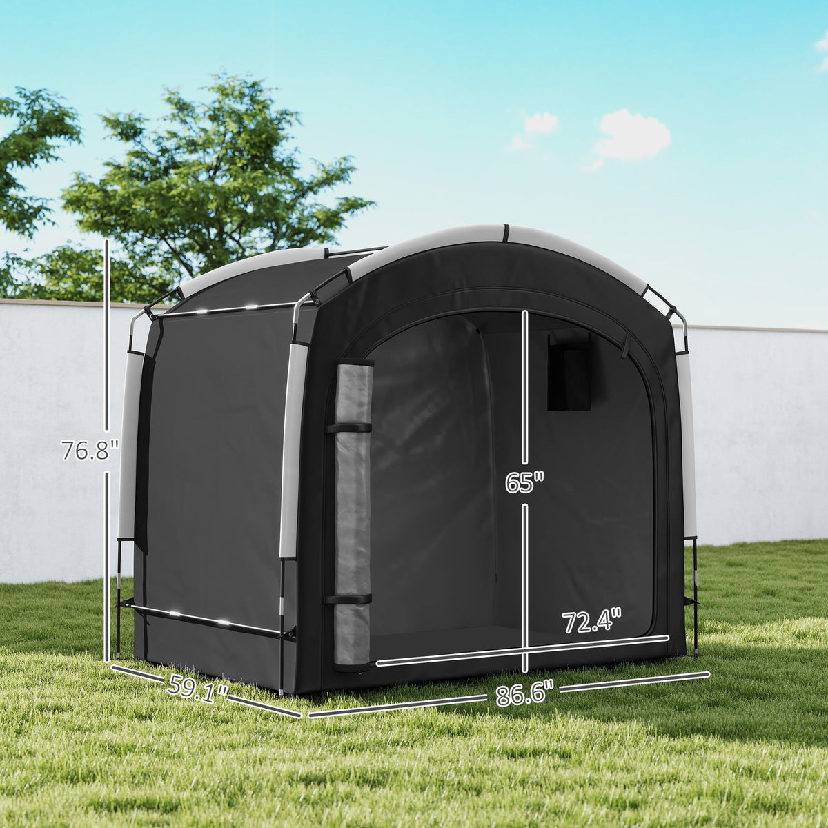 Bike Storage Tent with 210D Oxford Fabric and Carry Bag for 3-4 Bikes, Black — product view 5