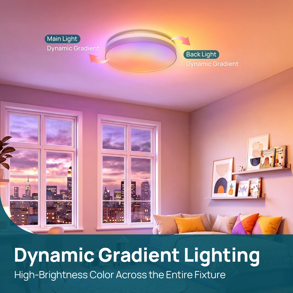 Linkind Matter Smart Ceiling Light ColorBlend 12 Inch — product view 2