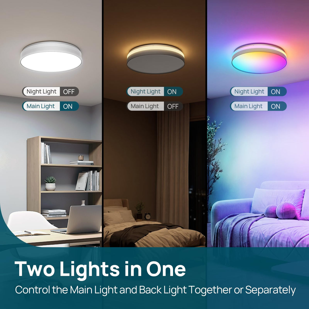 Linkind Matter Smart Ceiling Light ColorBlend 12 Inch — product view 4