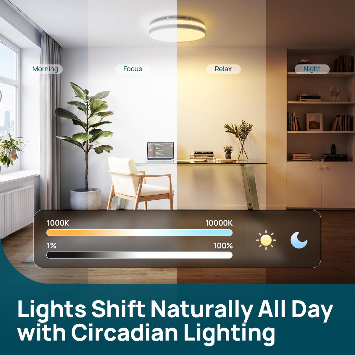 Linkind Matter Smart Ceiling Light ColorBlend 12 Inch — product view 5