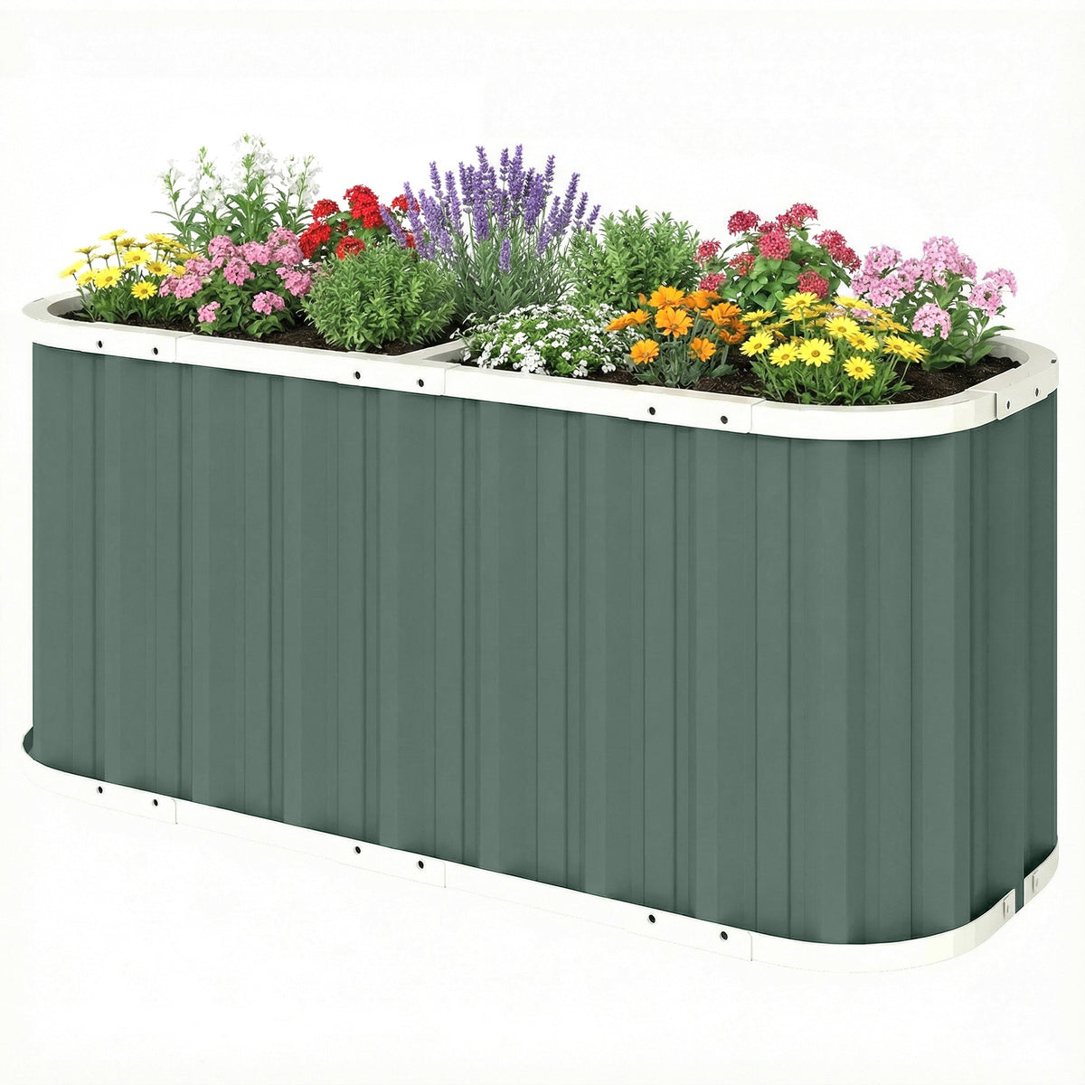 5' x 2' x 2' Galvanized Raised Garden Bed with Gloves, Light Green — product view 2