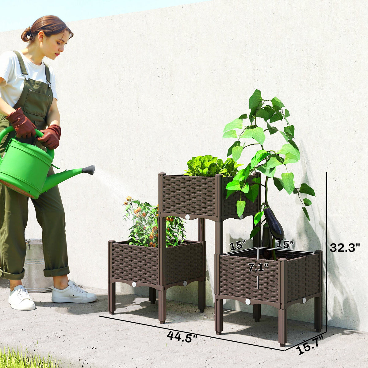 Self-Watering Plastic Raised Garden Bed with Legs — product view 5