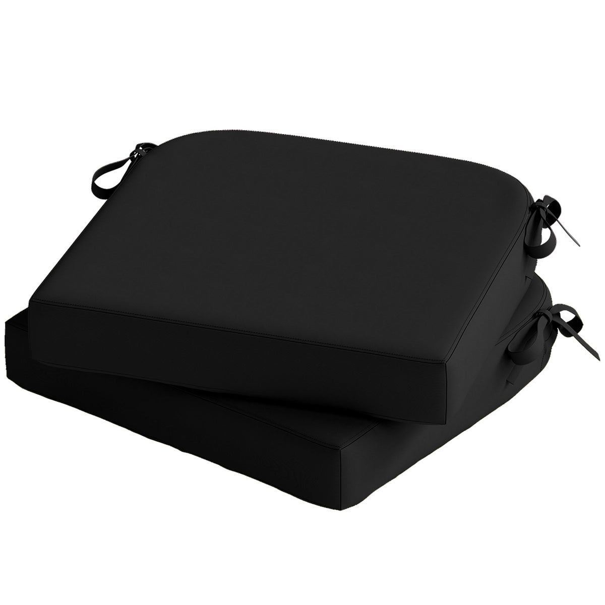 Set of 2 Outdoor Chair Seat Cushions, 40 x 40 cm, Black — product view 2