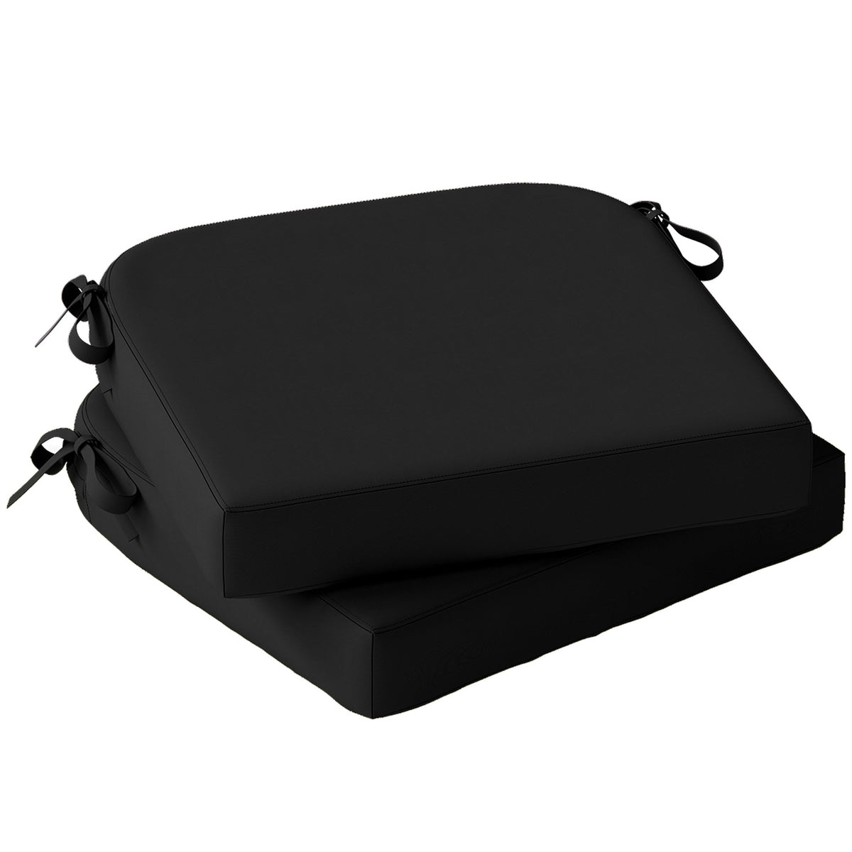 Set of 2 Outdoor Chair Seat Cushions, 40 x 40 cm, Black — product view 1