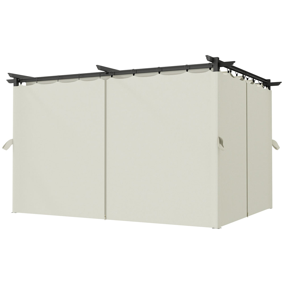 10' x 13' Retractable Pergola Canopy with Curtains, Cream White — product view 2