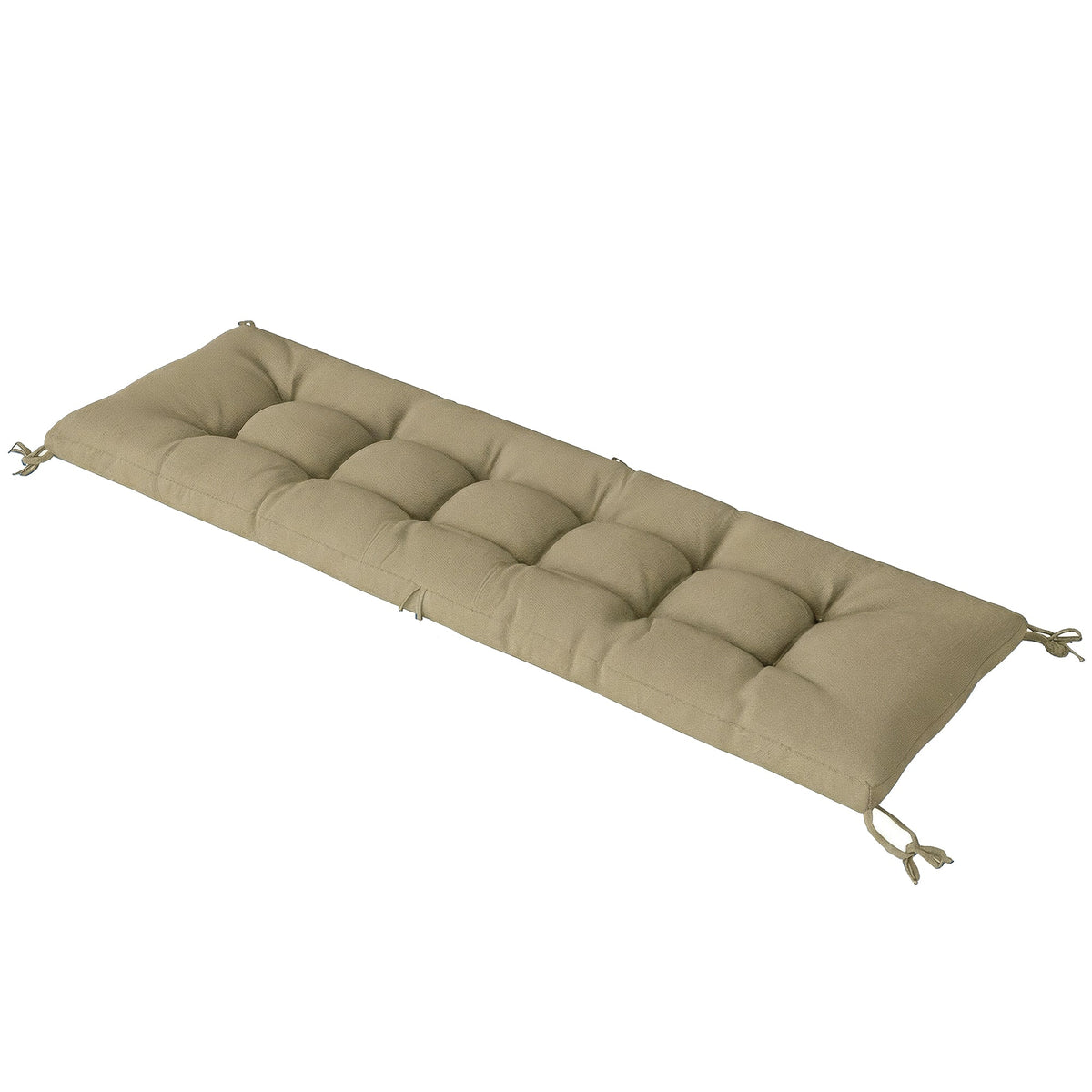 Memory Foam Sun Lounger Cushion with Ties, 190 x 60 cm, Sand — product view 2