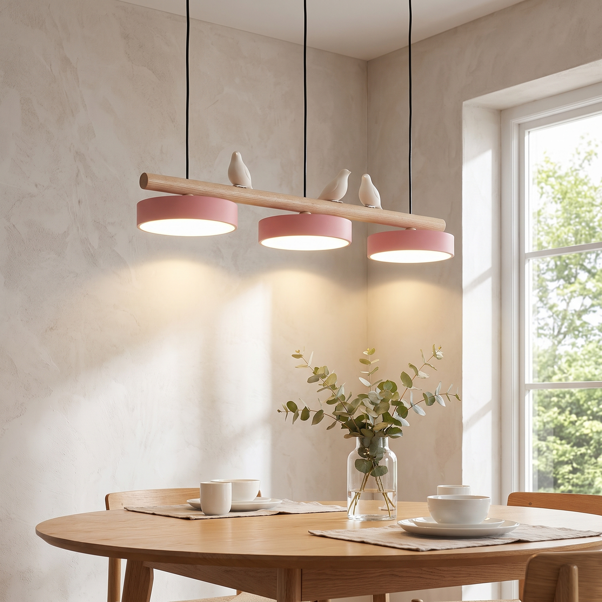 Linnet Bird Pendant Lamp, Wood, Scandinavian — product view 3