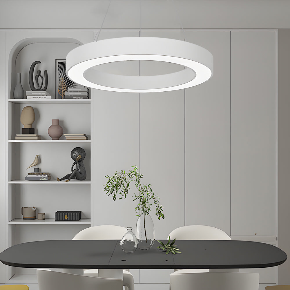 LED Ring Pendant Ceiling Light Circular Metal Acrylic Dimmable Office Living Room — 15 to 47 Inch Sets — product view 7