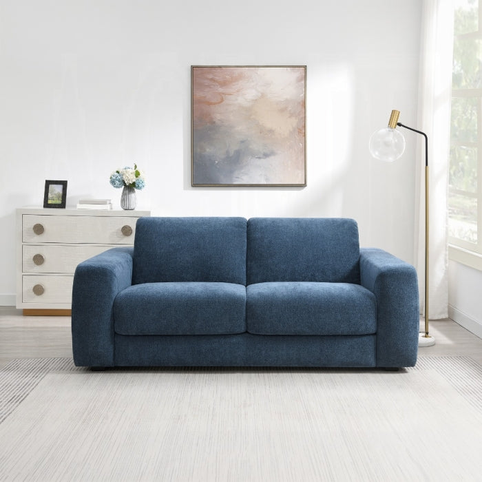 Chesney Dark Blue Chenille Fabric Sleeper Sofa Bed – LV07065 — product view 1