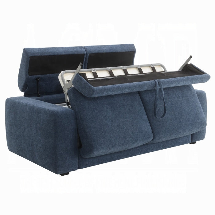 Chesney Dark Blue Chenille Fabric Sleeper Sofa Bed – LV07065 — product view 4