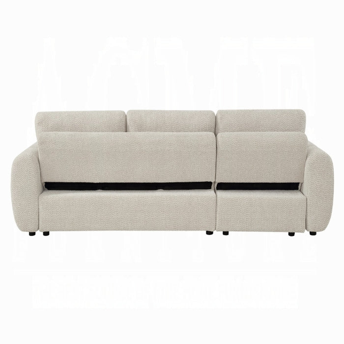 Acme Nuriel Beige Boucle Fabric 94" Sectional Sofa with Reversible Chaise Sleeper – LV07550 — product view 4