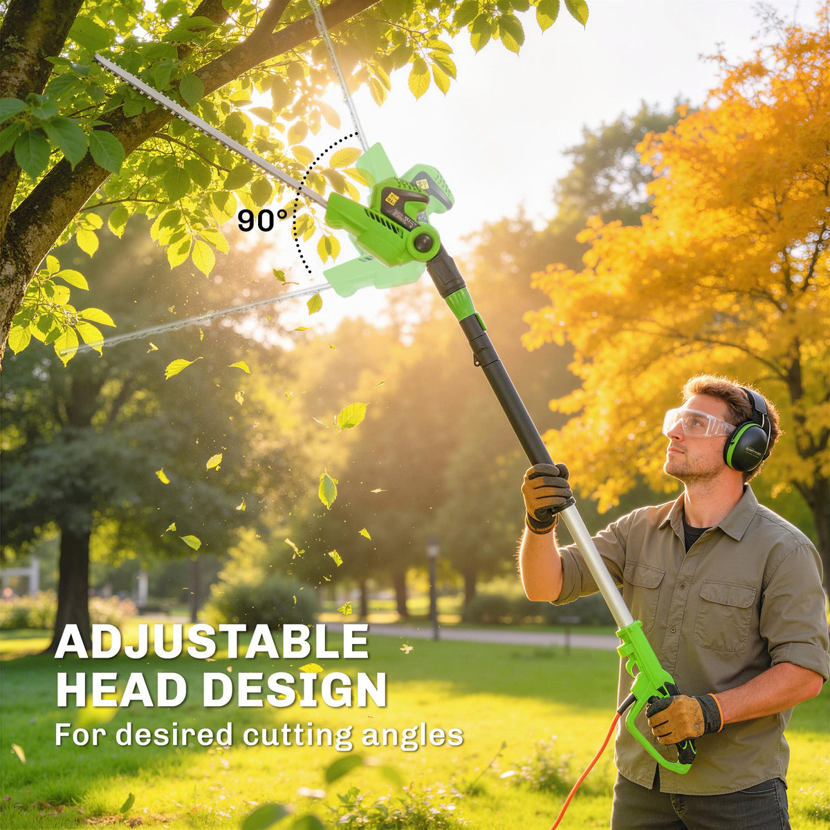 2.6 m Extendable Hedge Trimmer with 90° Head and 10 m Cable — product view 7