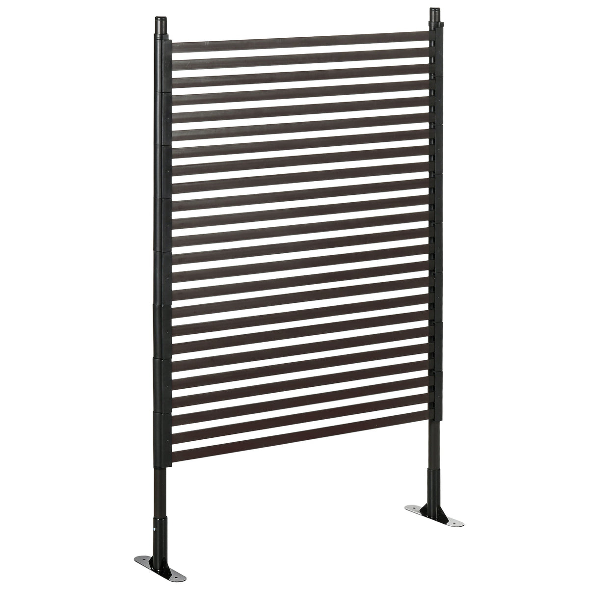 Metal Garden Fence with 2 Standing Ways for Hard or Soft Ground, Brown — product view 1