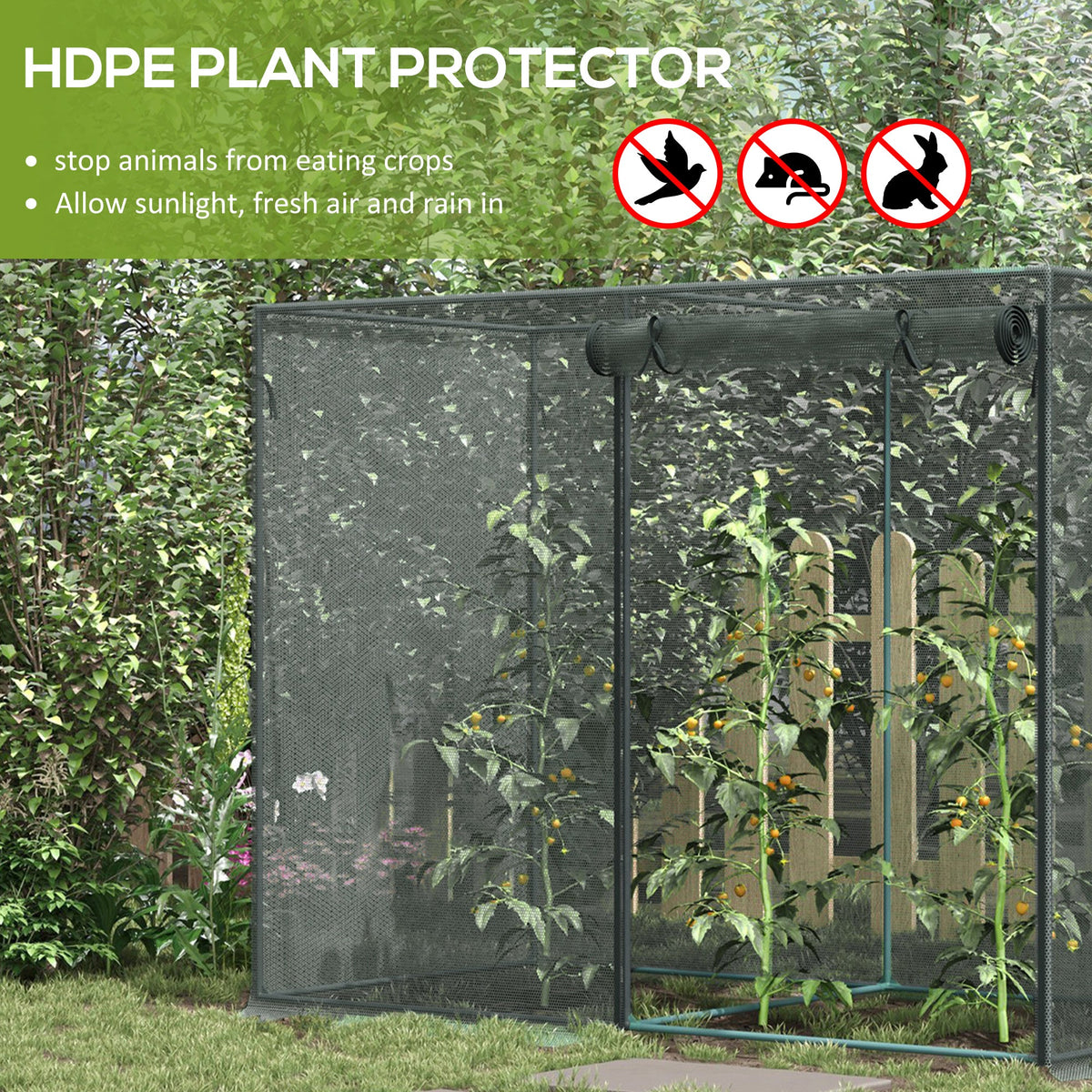 6' x 3' x 5' Crop Cage with Zippered Doors, Black — product view 6