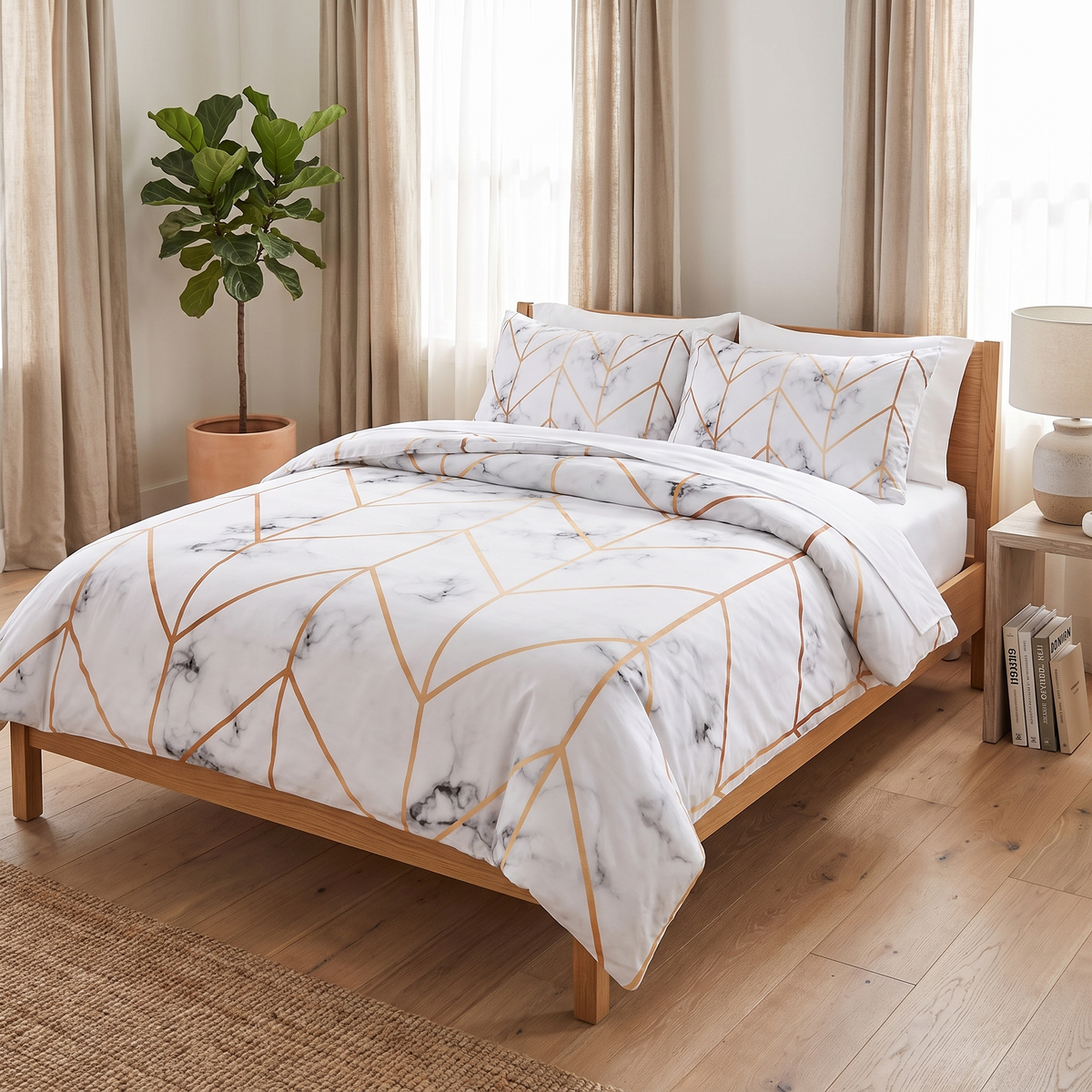 Marble Arrow Duvet Cover Set, Soft Microfibre — product view 2
