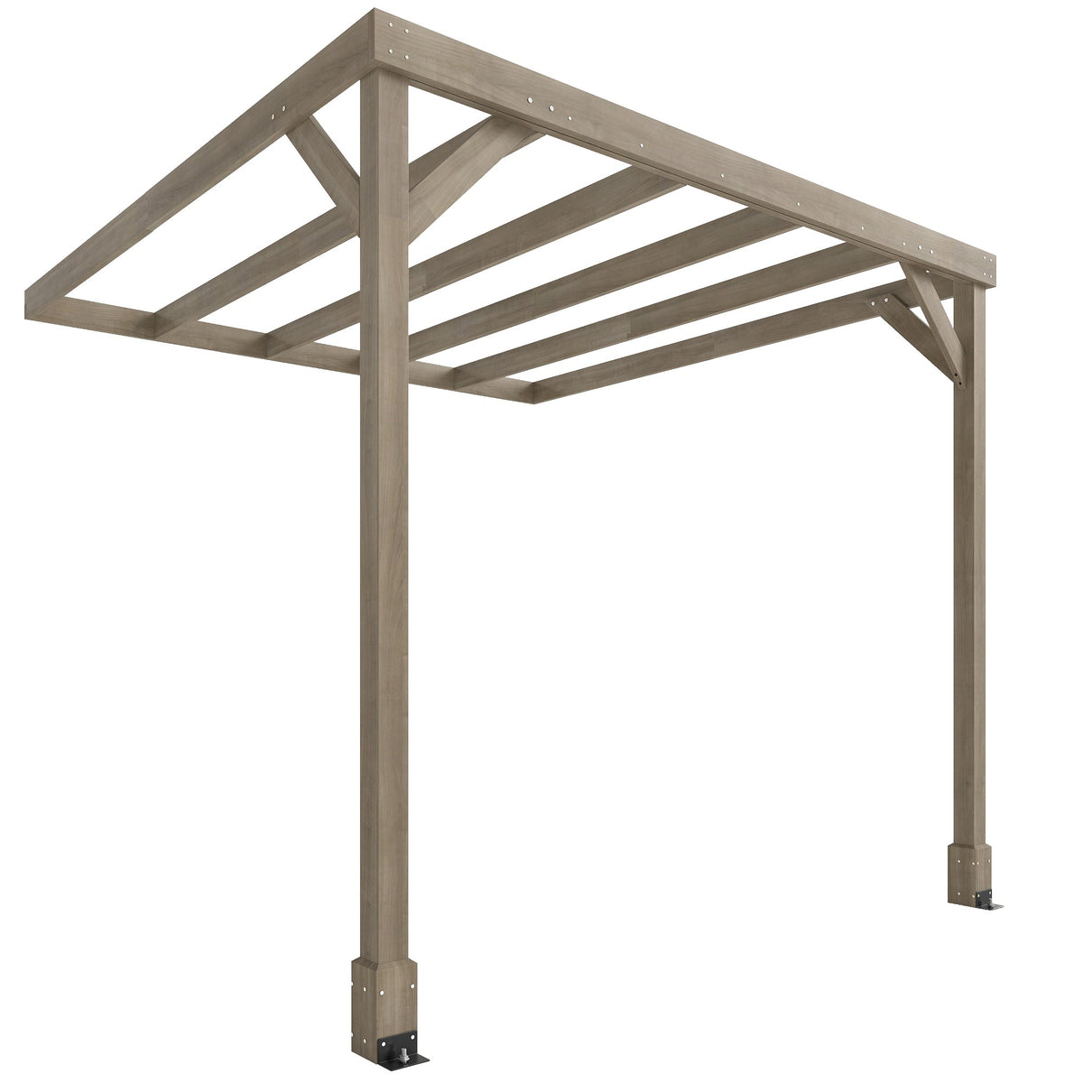 PerArbor 2.4 x 2.4m Lean-To Wooden Pergola Kit, Light Brown — product view 1