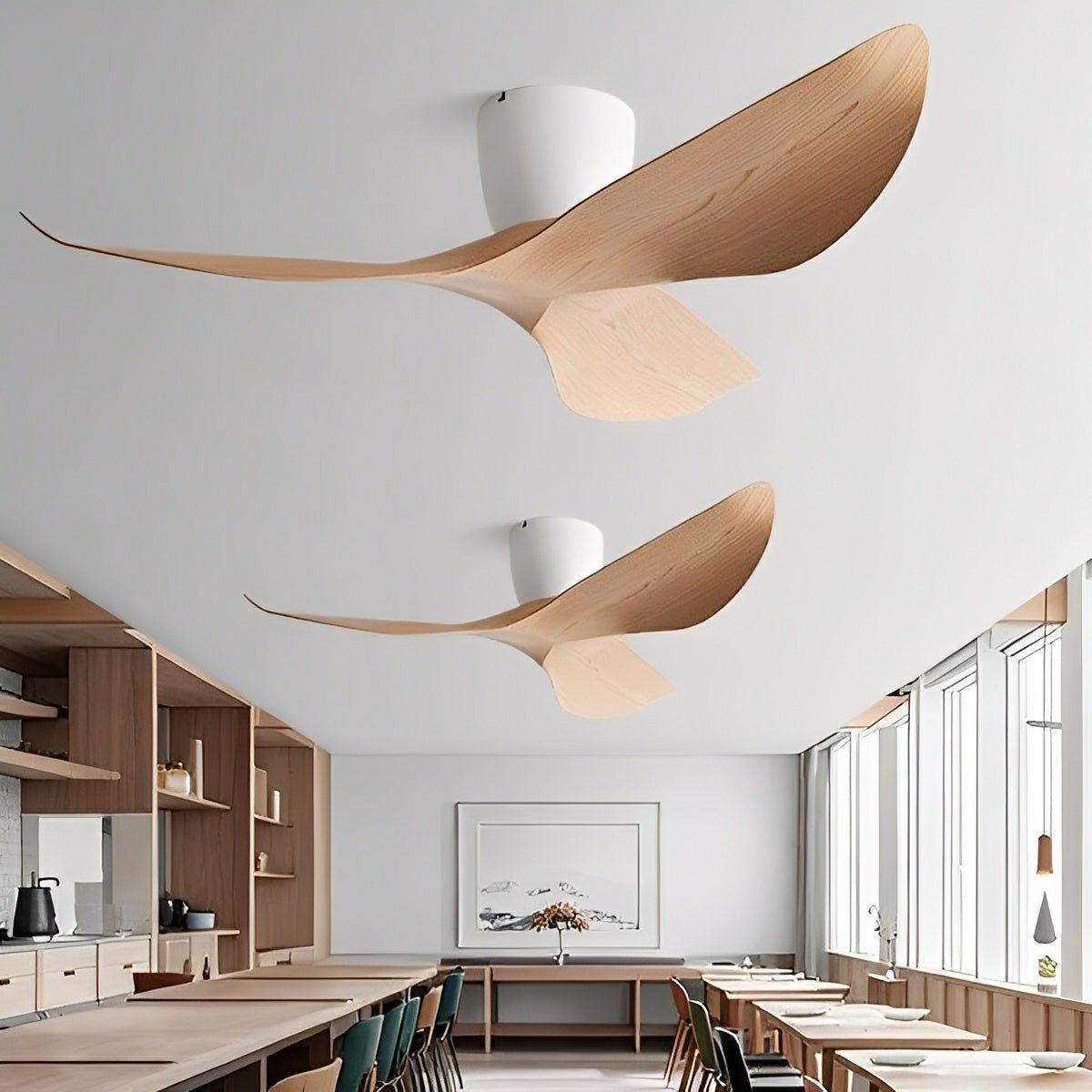 Modern 6-Speed DC Motor Ceiling Fan Reversible LED Bedroom Dining Room — 38 to 52 Inch White Black Walnut — product view 5