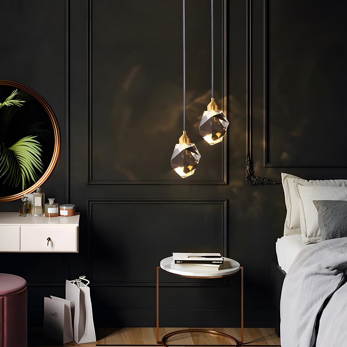 Modern Luxury Dimmable Brass Crystal Pendant Lights — product view 2