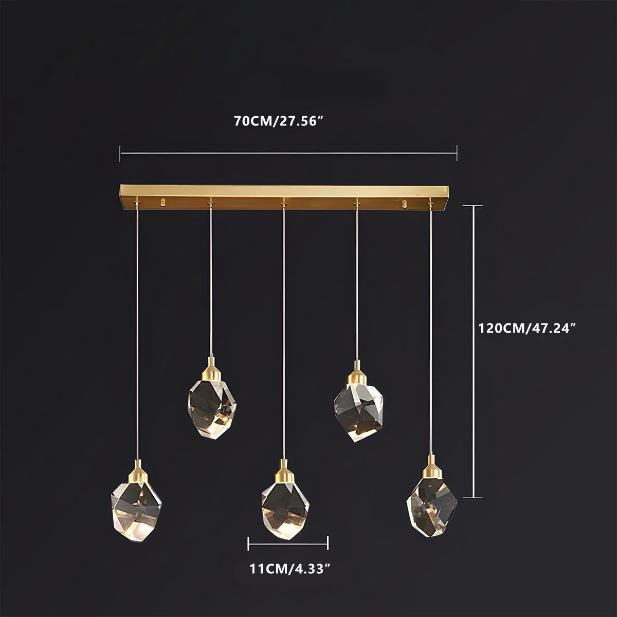 Modern Luxury Dimmable Brass Crystal Pendant Lights — product view 5