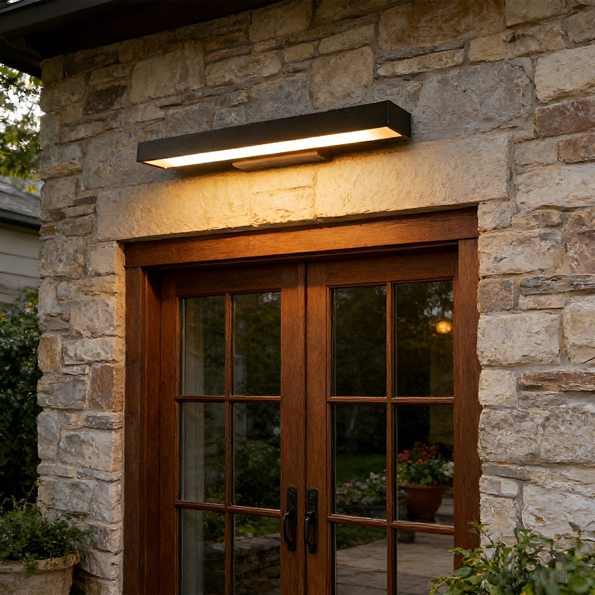 Modern Minimalist Waterproof Outdoor Black Motion Sensor Wall Sconce — product view 2