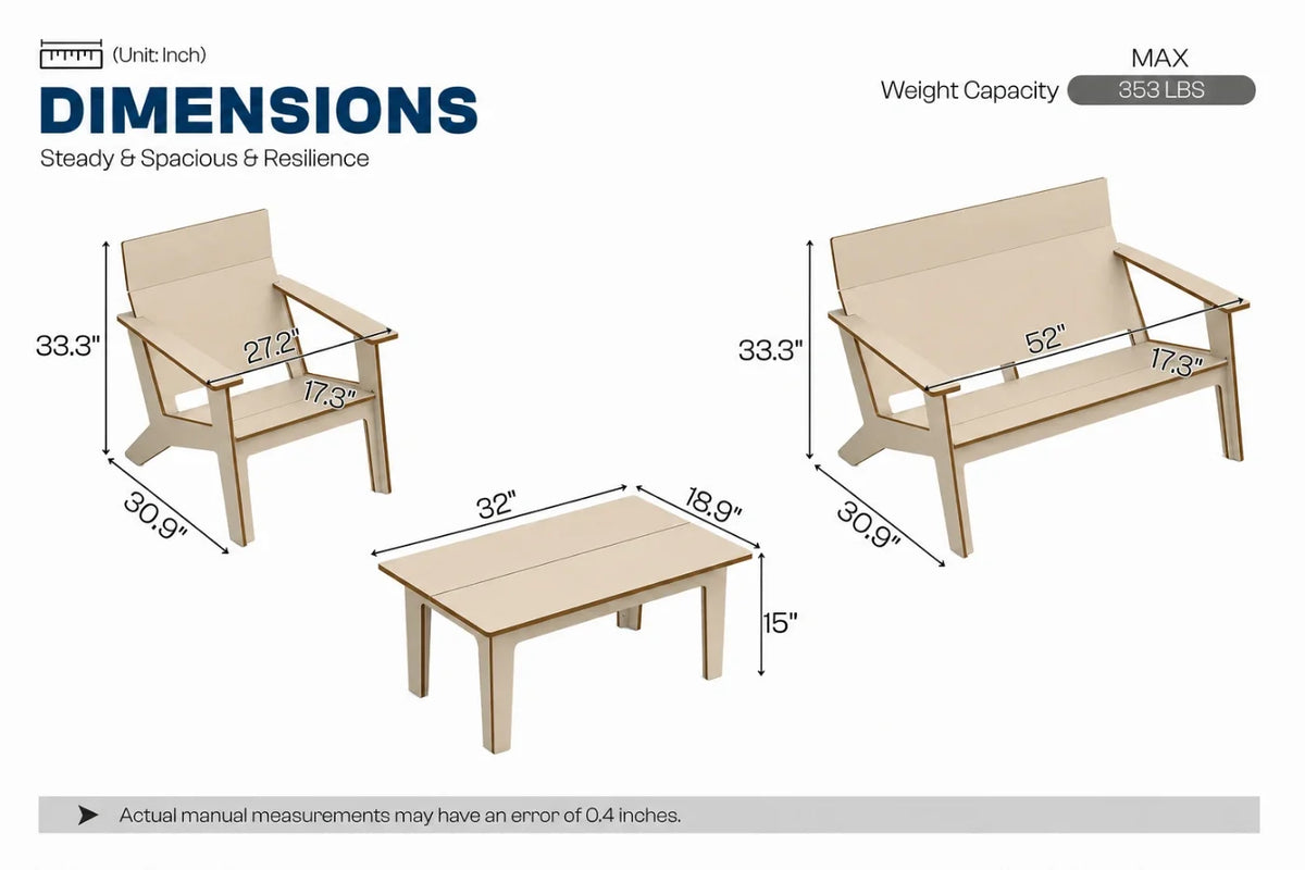 Modern Poly Adirondack Chair Set — product view 4