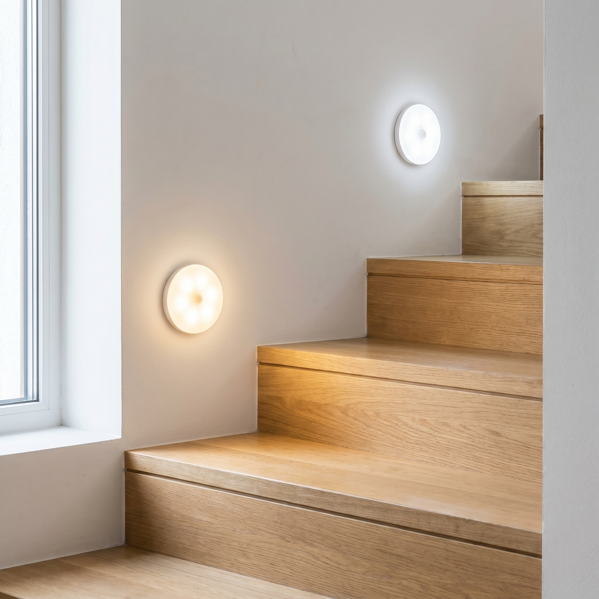 Motion Sensor LED Puck Light, Stick-On, USB or Battery — product view 2