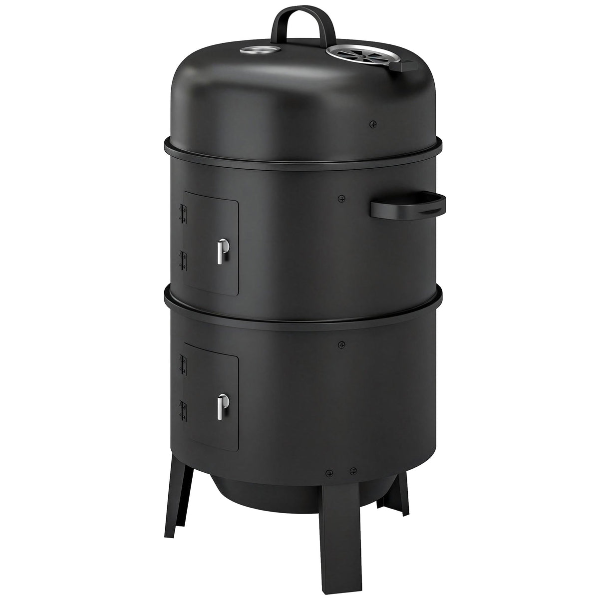 3-in-1 Vertical Charcoal Smoker with 2 Grill Grates — product view 2