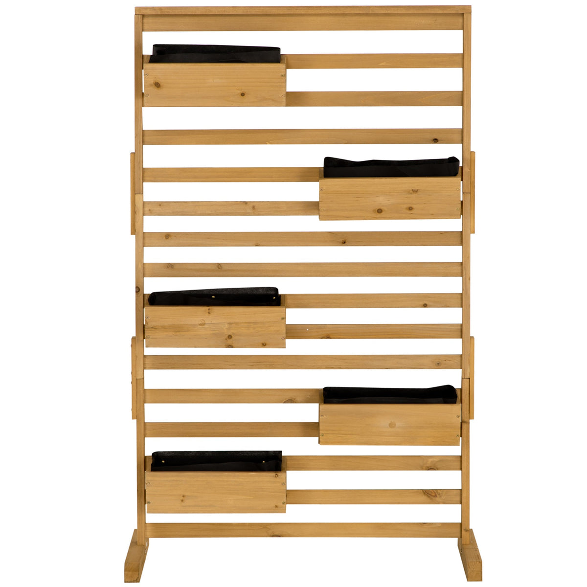 Wooden Plant Trellis Stand with 5 Planter Boxes for Patio, Garden, Balcony, Porch — product view 2
