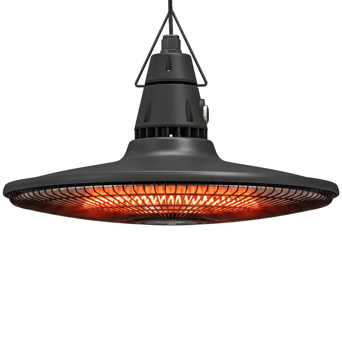 1500W Hanging Infrared Patio Heater with Carbon Fiber Tube, Remote & LED, Black — product view 2