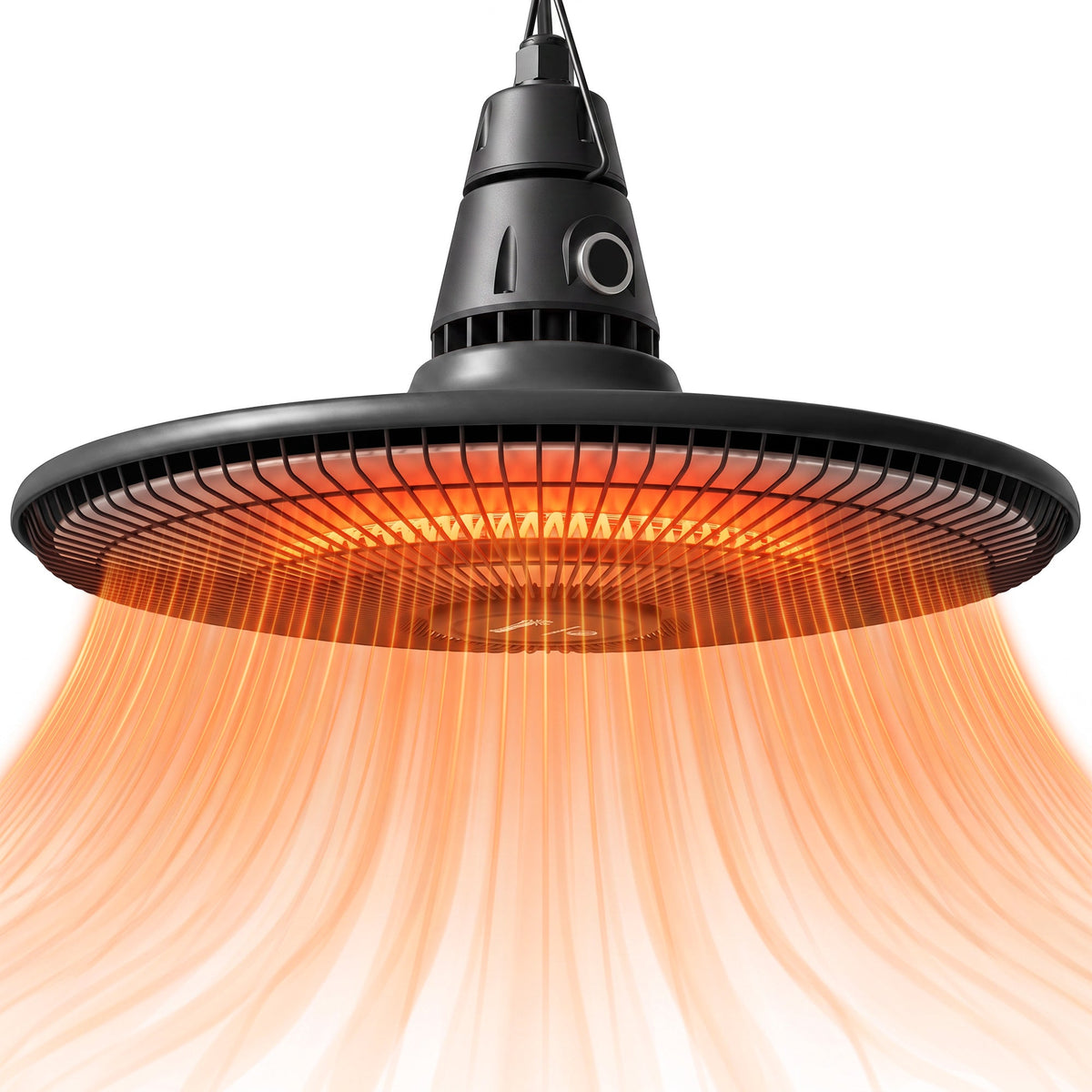 1500W Hanging Infrared Patio Heater with Carbon Fiber Tube, Remote & LED, Black — product view 1