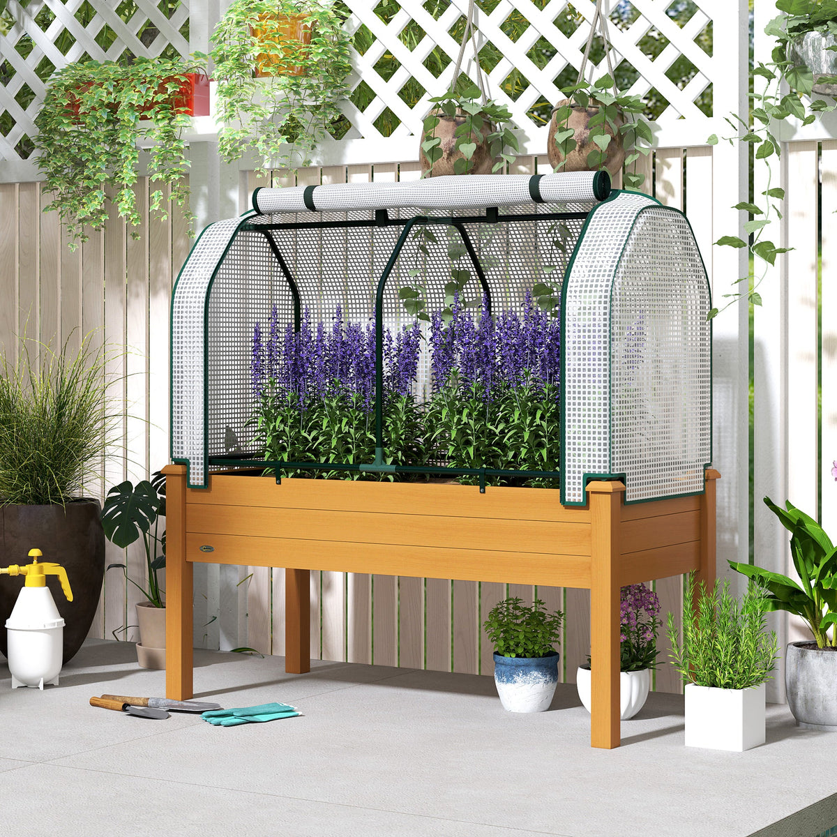 48" x 22" x 46" Raised Garden Bed with PE Cover, Sand — product view 3